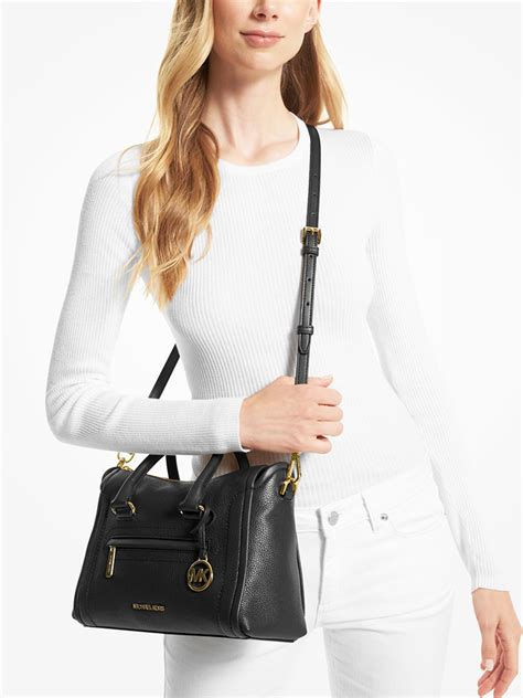 carine medium pebbled leather satchel